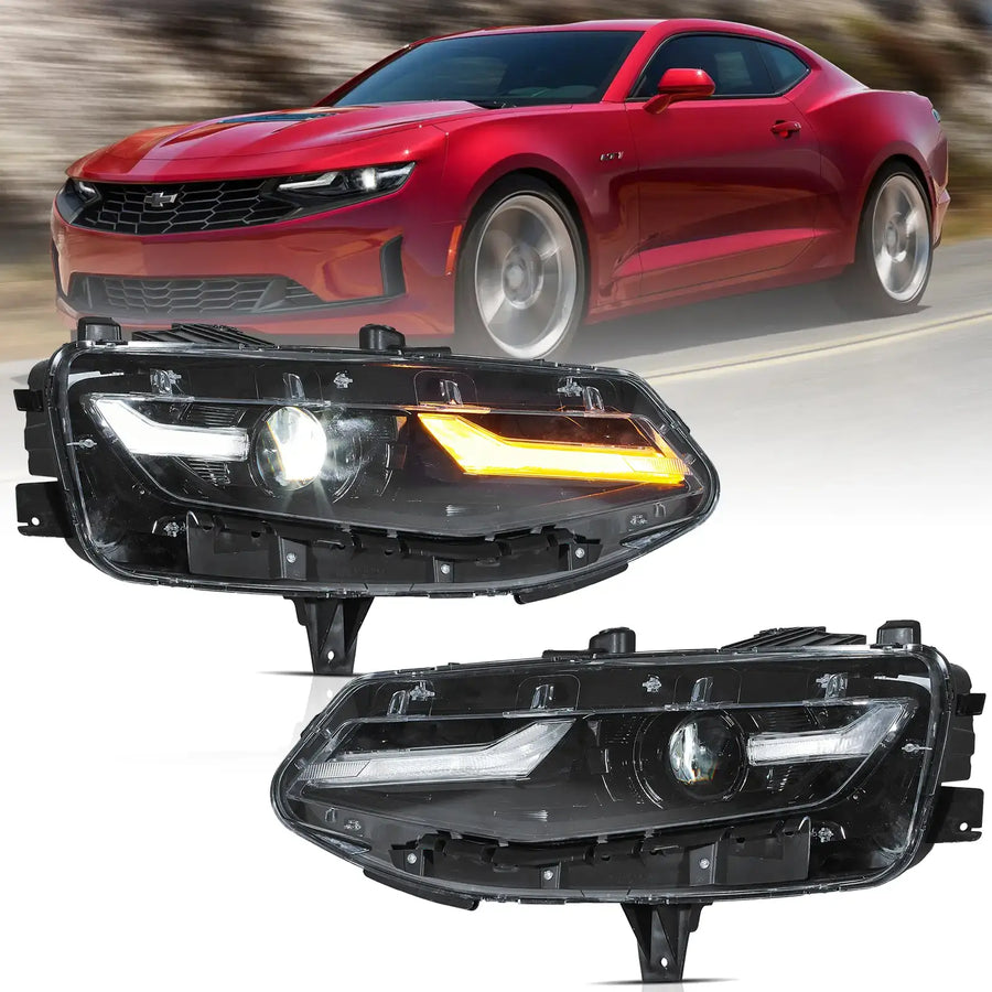 Buy Now 19-24 Chevrolet Chevy Camaro Vland Full LED Dual Beam Projector Headlights and upgrade car parts from SIR Tuning at the Best Price. Headlights, Tail lights, Bodykits, Navigations, Headlights and more - Fast & Free Shipping within Europe, US & Worldwide.