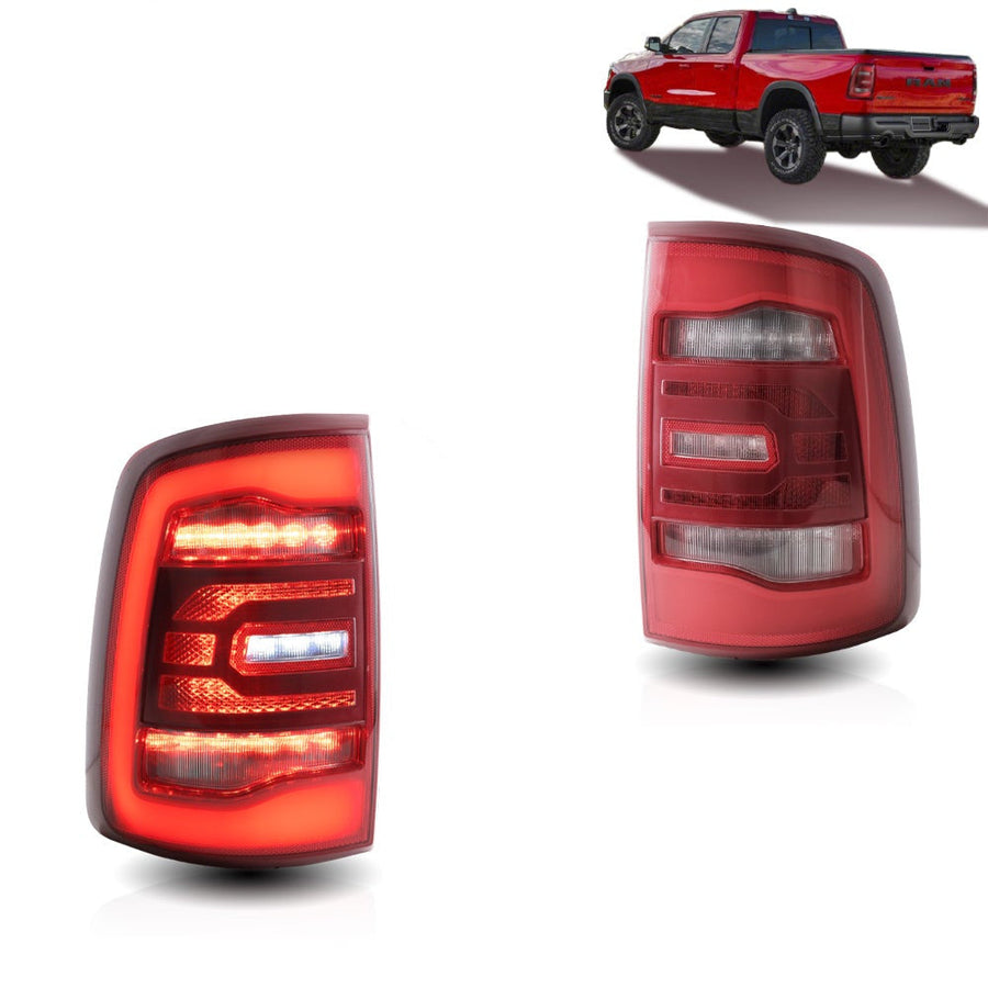 Buy Now Vland Carlamp Full LED Tail Lights for Dodge Ram 1500 2009-2018 (Red Sequential Turn Signals) and upgrade car parts from SIR Tuning at the Best Price. Headlights, Tail lights, Bodykits, Navigations, Tail lights and more - Fast & Free Shipping within Europe, US & Worldwide.