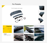 Buy Now Porsche Cayenne Fit for 9YA upgrade Electric Spoiler and upgrade car parts from SIR Tuning at the Best Price. Headlights, Tail lights, Bodykits, Navigations, Carbon body kit and more - Fast & Free Shipping within Europe, US & Worldwide.