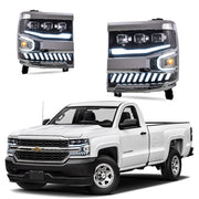 Buy Now Vland Carlamp Full LED Projector Headlights For Chevrolet Silverado 1500 2016-2018 With LED lens dual beam and upgrade car parts from SIR Tuning at the Best Price. Headlights, Tail lights, Bodykits, Navigations, Headlights and more - Fast & Free Shipping within Europe, US & Worldwide.