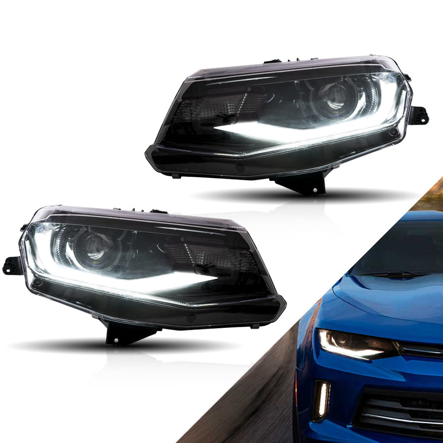 Buy Now 16-18 Chevrolet Camaro & 19-24 Camaro ZL1 Vland LED Dual Beam Projector HeadLights Black and upgrade car parts from SIR Tuning at the Best Price. Headlights, Tail lights, Bodykits, Navigations, Headlights and more - Fast & Free Shipping within Europe, US & Worldwide.