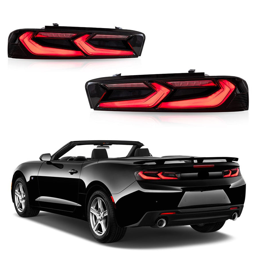 Buy Now 2016-2018 Chevrolet Chevy Camaro Tail Lights With amber turn signal and upgrade car parts from SIR Tuning at the Best Price. Headlights, Tail lights, Bodykits, Navigations, Tail lights and more - Fast & Free Shipping within Europe, US & Worldwide.