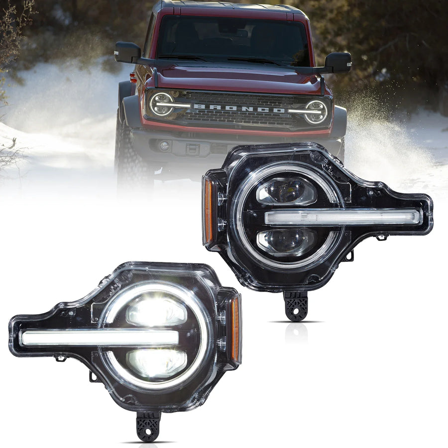 Buy Now 20-24 Ford Bronco Vland Full LED Projector Headlights and upgrade car parts from SIR Tuning at the Best Price. Headlights, Tail lights, Bodykits, Navigations, Headlights and more - Fast & Free Shipping within Europe, US & Worldwide.