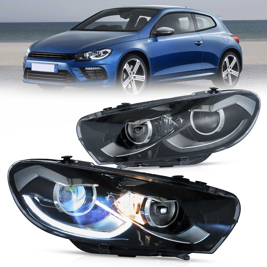 Buy Now 2009-2014 VW Scirocco LED Headlights With Start-up animation and upgrade car parts from SIR Tuning at the Best Price. Headlights, Tail lights, Bodykits, Navigations, Automotive Headlight Assemblies and more - Fast & Free Shipping within Europe, US & Worldwide.