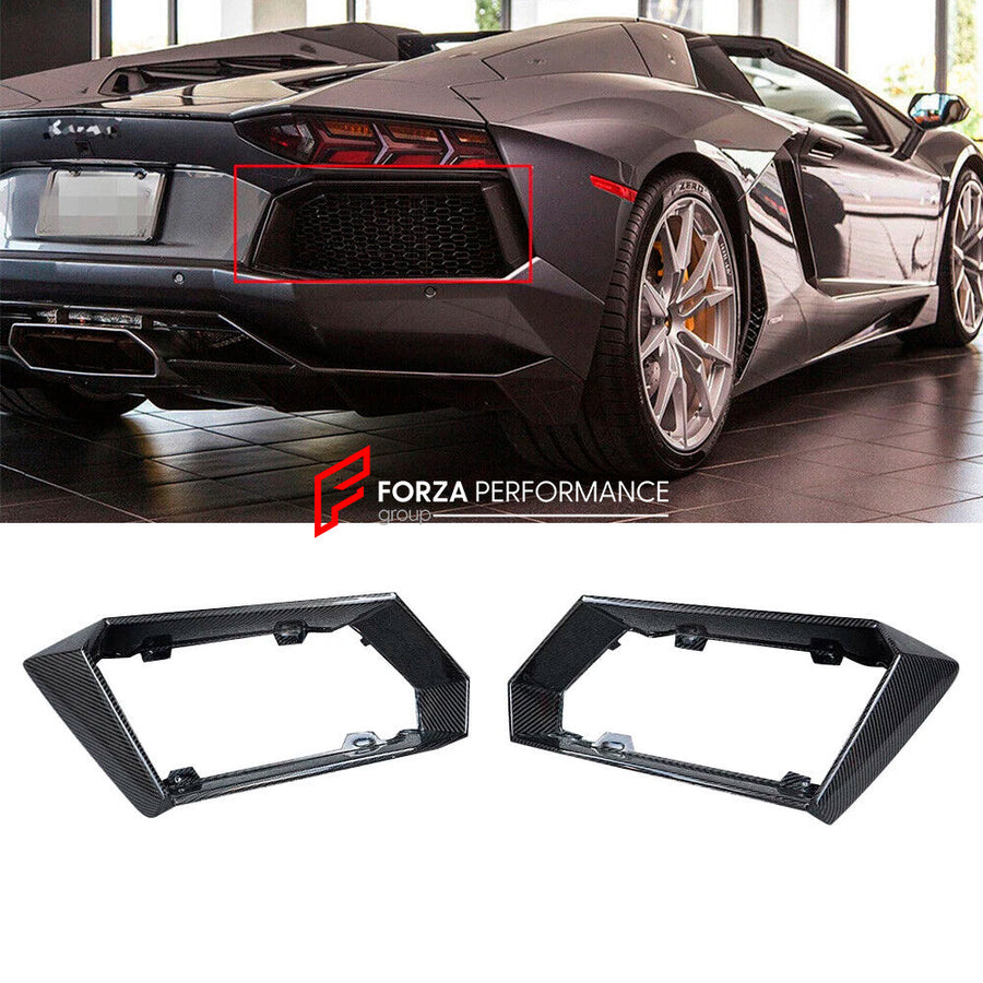 Buy Now CARBON REAR AIR VENT INTAKE COVERS for LAMBORGHINI AVENTADOR LP700 2011 - 2016 and upgrade car parts from SIR Tuning at the Best Price. Headlights, Tail lights, Bodykits, Navigations, body kit and more - Fast & Free Shipping within Europe, US & Worldwide.