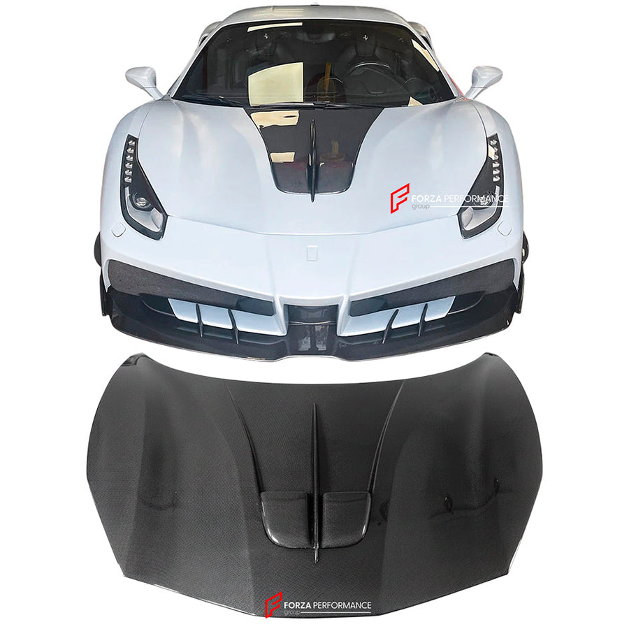 Buy Now CARBON HOOD BONNET for FERRARI 488 GTB SPIDER 2015 - 2020 and upgrade car parts from SIR Tuning at the Best Price. Headlights, Tail lights, Bodykits, Navigations, body kit and more - Fast & Free Shipping within Europe, US & Worldwide.