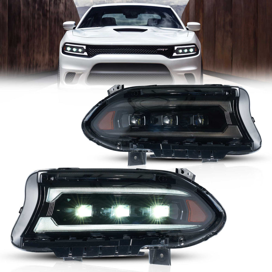 Buy Now 2015-2023 Dodge Charger Vland Bi-LED Projectors Headlights Black and upgrade car parts from SIR Tuning at the Best Price. Headlights, Tail lights, Bodykits, Navigations, Headlights and more - Fast & Free Shipping within Europe, US & Worldwide.
