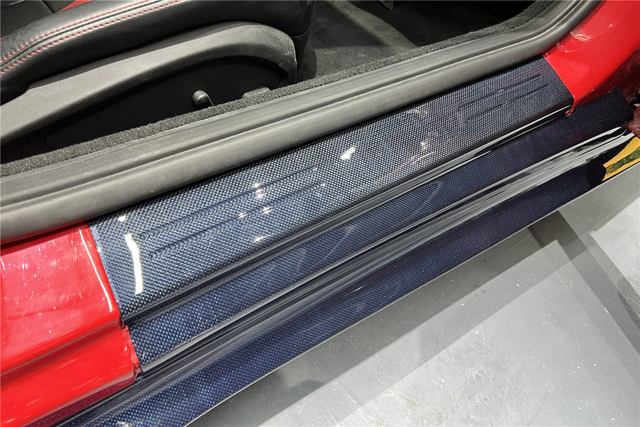 Buy Now DRY CARBON REPLACEMENT DOOR SILLS for FERRARI 812 SUPERFAST GTS 2017 - 2024 and upgrade car parts from SIR Tuning at the Best Price. Headlights, Tail lights, Bodykits, Navigations, Carbon body kit and more - Fast & Free Shipping within Europe, US & Worldwide.