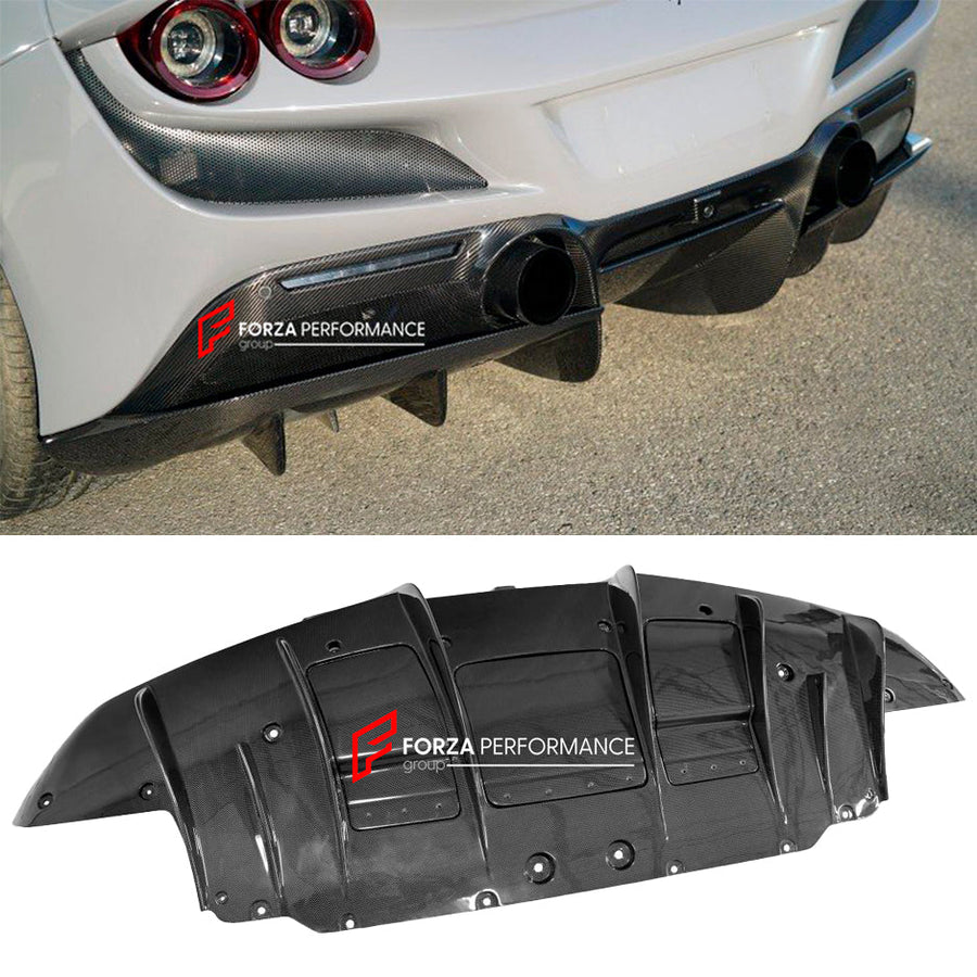 Buy Now CARBON REAR DIFFUSER for FERRARI F8 TRIBUTO SPIDER 2019 - 2023 and upgrade car parts from SIR Tuning at the Best Price. Headlights, Tail lights, Bodykits, Navigations, body kit and more - Fast & Free Shipping within Europe, US & Worldwide.