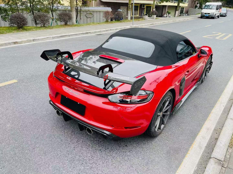 Buy Now UPGRADE DRY CARBON REAR SPOILER for PORSCHE 718 982 981 987 CAYMAN BOXSTER upgrade to GT4RS and upgrade car parts from SIR Tuning at the Best Price. Headlights, Tail lights, Bodykits, Navigations, body kit and more - Fast & Free Shipping within Europe, US & Worldwide.