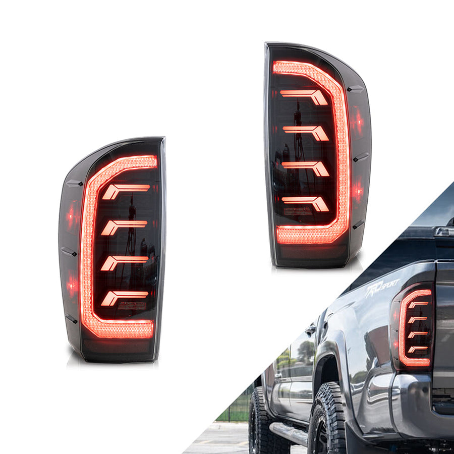 Buy Now Vland Carlamp LED Smoked Taillights For 2016-2022 Toyota Tacoma TRD Off Road, SR5, SR, TRD Pro, TRD Sport, Limited and upgrade car parts from SIR Tuning at the Best Price. Headlights, Tail lights, Bodykits, Navigations, Tail lights and more - Fast & Free Shipping within Europe, US & Worldwide.
