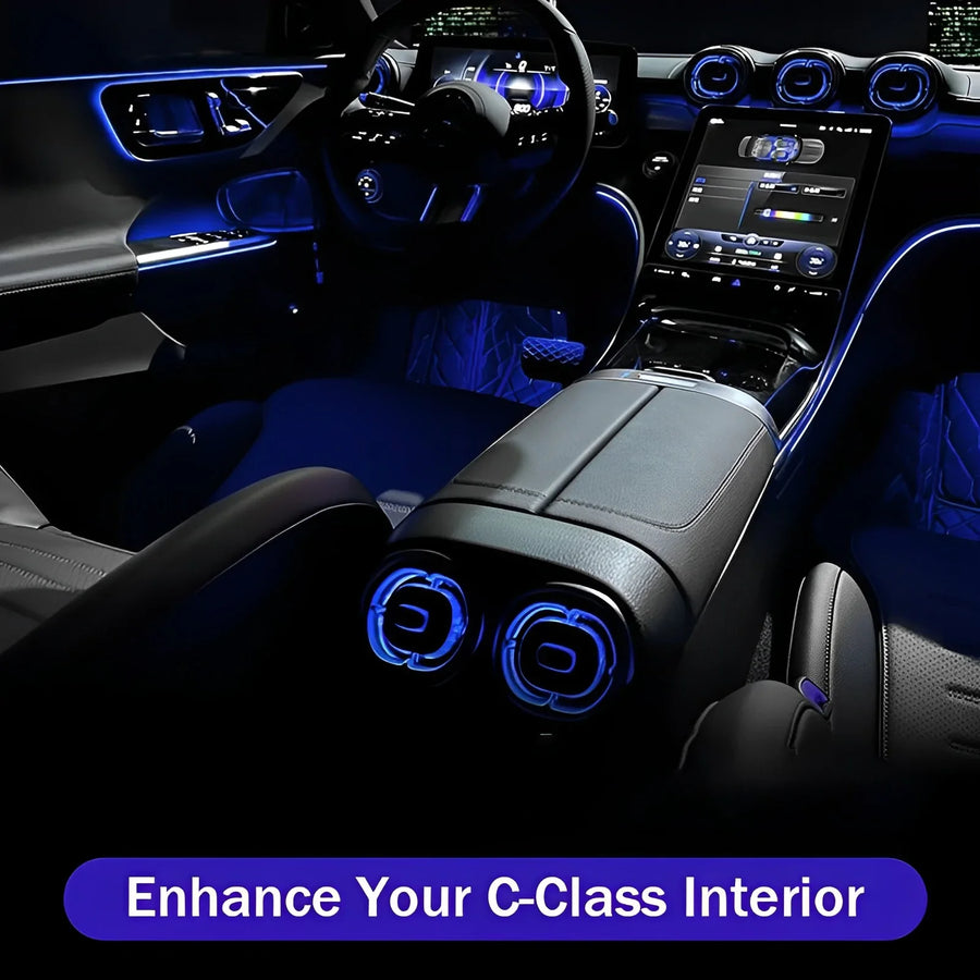 Buy Now Air Vents with Ambient Lights for Mercedes-Benz C-Class W206 and upgrade car parts from SIR Tuning at the Best Price. Headlights, Tail lights, Bodykits, Navigations, body kit and more - Fast & Free Shipping within Europe, US & Worldwide.