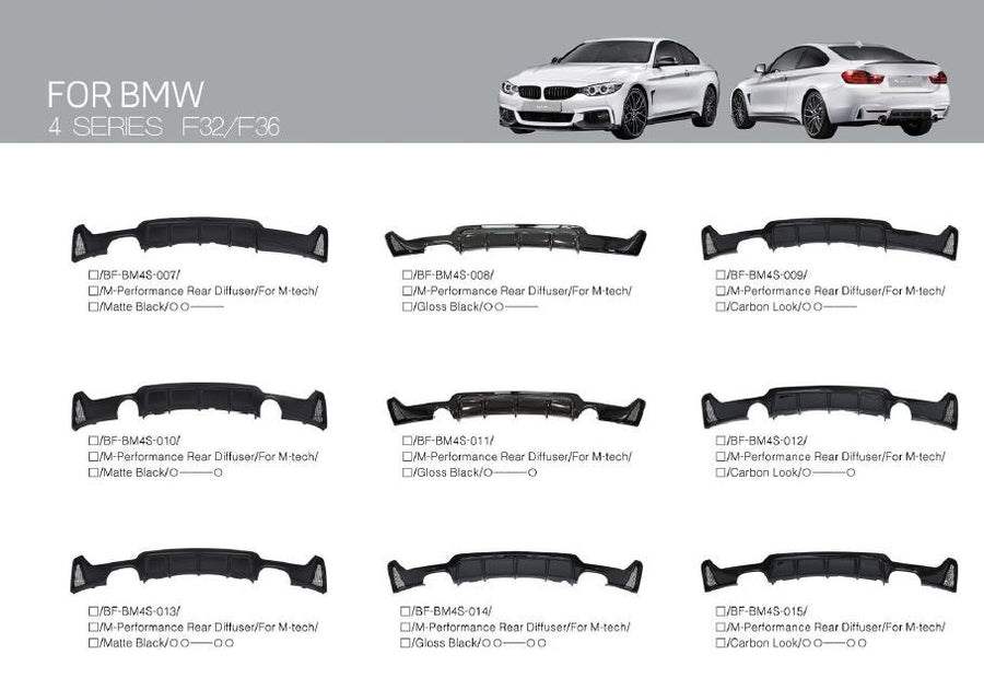 Buy Now M-Tech BODY KIT PARTS FOR BMW 4 SERIES F32 | F36 and upgrade car parts from SIR Tuning at the Best Price. Headlights, Tail lights, Bodykits, Navigations, body kit and more - Fast & Free Shipping within Europe, US & Worldwide.