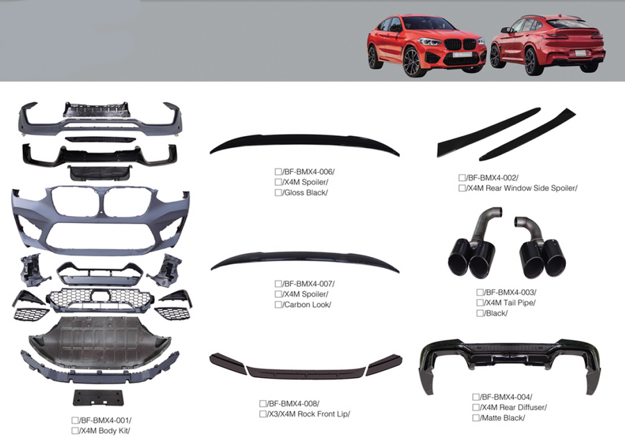 Buy Now BODY KIT for BMW X4 G02 X4M body kit, spoiler, front lip, diffuser and upgrade car parts from SIR Tuning at the Best Price. Headlights, Tail lights, Bodykits, Navigations, body kit and more - Fast & Free Shipping within Europe, US & Worldwide.