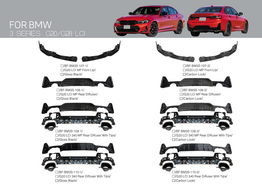 Buy Now REAR DIFFUSER FOR BMW 3 SERIES G20 | G28 LCI 2022+ and upgrade car parts from SIR Tuning at the Best Price. Headlights, Tail lights, Bodykits, Navigations, body kit and more - Fast & Free Shipping within Europe, US & Worldwide.