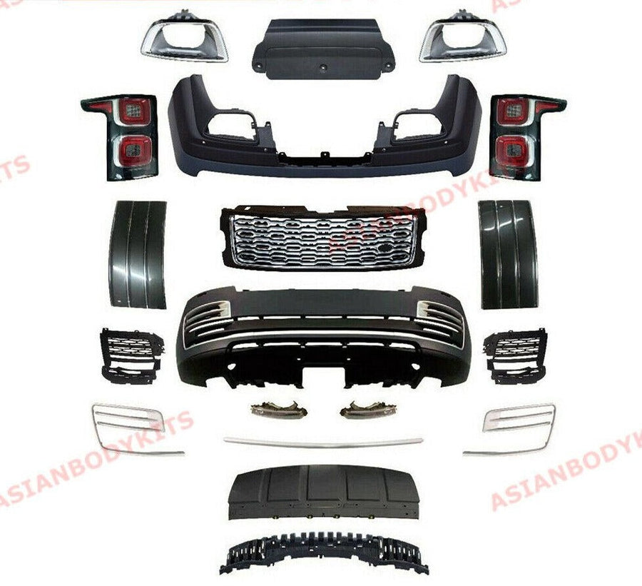 Buy Now SVA STYLE BODY KIT for RANGE ROVER VOGUE L405 FACELIFT 2018 - 2021 FRONT BUMPER FRONT GRILLE TAIL LIGHTS and upgrade car parts from SIR Tuning at the Best Price. Headlights, Tail lights, Bodykits, Navigations, body kit and more - Fast & Free Shipping within Europe, US & Worldwide.