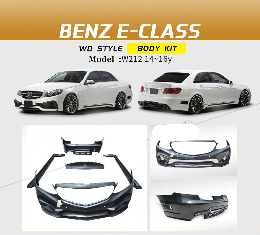 Buy Now BODY KIT for MERCEDES-BENZ E-CLASS W212 2014 - 2016 | WD STYLE and upgrade car parts from SIR Tuning at the Best Price. Headlights, Tail lights, Bodykits, Navigations, body kit and more - Fast & Free Shipping within Europe, US & Worldwide.