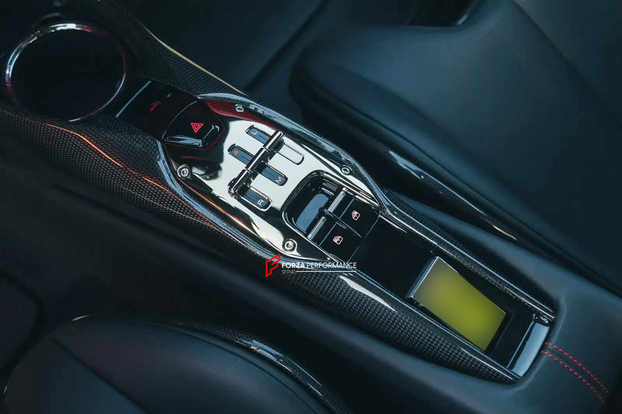 Buy Now CARBON INTERIOR FRONT TUNNEL CENTER CONSOLE BOX TRIM for FERRARI 296 GTB GTS and upgrade car parts from SIR Tuning at the Best Price. Headlights, Tail lights, Bodykits, Navigations, Carbon body kit and more - Fast & Free Shipping within Europe, US & Worldwide.