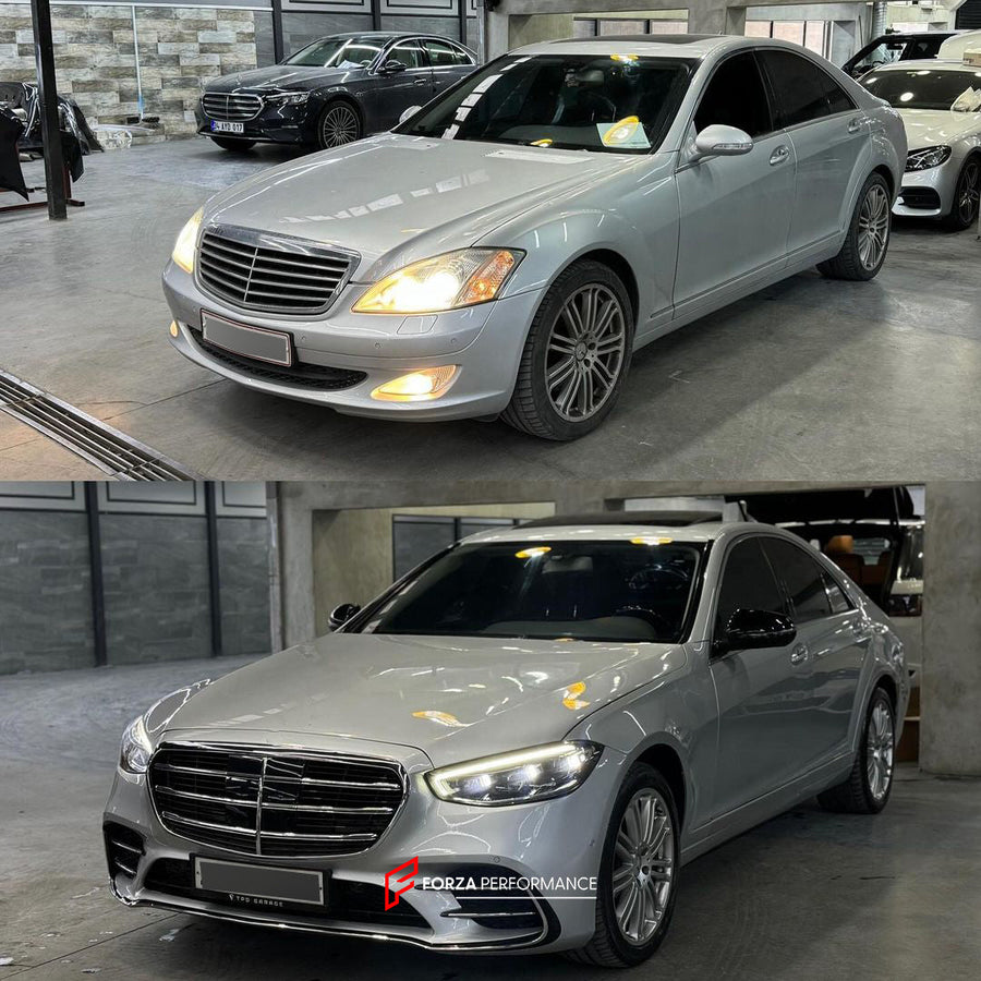 Buy Now CONVERSION BODY KIT for MERCEDES-BENZ W221 2006 - 2013 UPGRADE to W223 2020 - 2024 and upgrade car parts from SIR Tuning at the Best Price. Headlights, Tail lights, Bodykits, Navigations, body kit and more - Fast & Free Shipping within Europe, US & Worldwide.