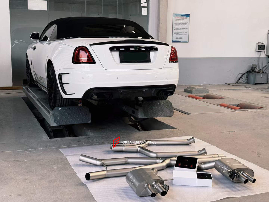 Buy Now EXHAUST SYSTEM for ROLLS-ROYCE DAWN 6.6T and upgrade car parts from SIR Tuning at the Best Price. Headlights, Tail lights, Bodykits, Navigations, Exhaust system and more - Fast & Free Shipping within Europe, US & Worldwide.