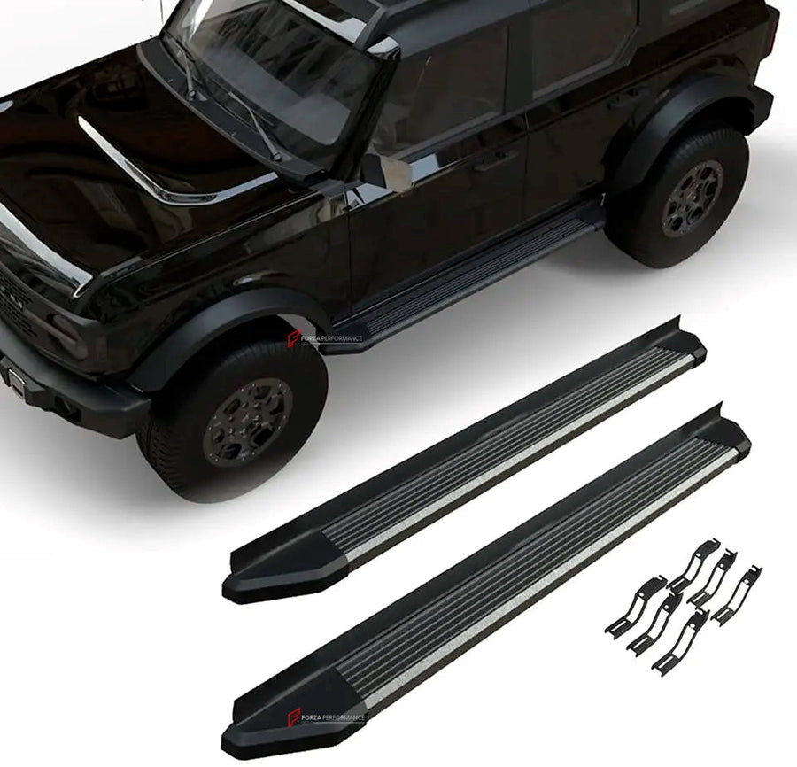 Buy Now Electric Running Boards for Ford Bronco 2021+ and upgrade car parts from SIR Tuning at the Best Price. Headlights, Tail lights, Bodykits, Navigations, body kit and more - Fast & Free Shipping within Europe, US & Worldwide.