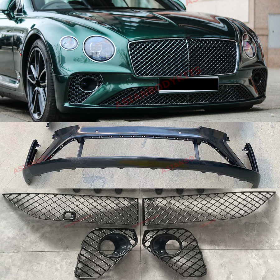Buy Now FRONT BUMPER ASSEMBLY for BENTLEY CONTINENTAL GT V8 W12 2018+ and upgrade car parts from SIR Tuning at the Best Price. Headlights, Tail lights, Bodykits, Navigations, body kit and more - Fast & Free Shipping within Europe, US & Worldwide.