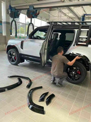 Buy Now FRONT REAR WIDE FENDER FLARES for LAND ROVER DEFENDER 110 L663 2020+ (GLOSS BLACK) and upgrade car parts from SIR Tuning at the Best Price. Headlights, Tail lights, Bodykits, Navigations, body kit and more - Fast & Free Shipping within Europe, US & Worldwide.