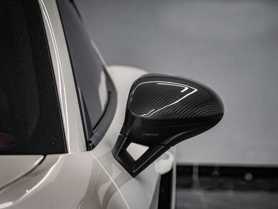 Buy Now CARBON FIBER SIDE MIRROR COVERS for PORSCHE 718 2017 2018 and upgrade car parts from SIR Tuning at the Best Price. Headlights, Tail lights, Bodykits, Navigations, body kit and more - Fast & Free Shipping within Europe, US & Worldwide.