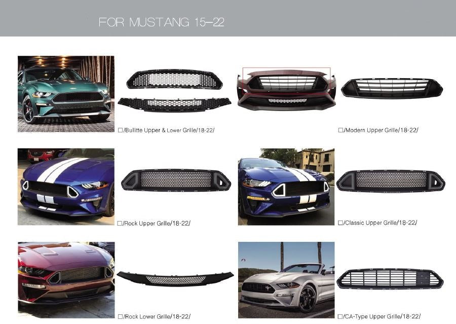 Buy Now Front and Rear parts for Ford Mustang 2015 - 2022 and upgrade car parts from SIR Tuning at the Best Price. Headlights, Tail lights, Bodykits, Navigations, body kit and more - Fast & Free Shipping within Europe, US & Worldwide.