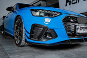 Buy Now KARBEL CARBON DRY CARBON FRONT BUMPER CANARDS for AUDI S4 A4 S LINE B9.5 2020+ and upgrade car parts from SIR Tuning at the Best Price. Headlights, Tail lights, Bodykits, Navigations, Body Trim and more - Fast & Free Shipping within Europe, US & Worldwide.