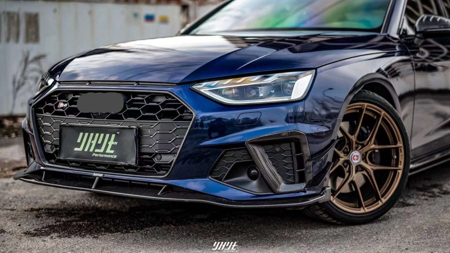 Buy Now KARBEL CARBON DRY CARBON FIBER FRONT LIP for AUDI S4 A4 S LINE B9.5 2020+ and upgrade car parts from SIR Tuning at the Best Price. Headlights, Tail lights, Bodykits, Navigations, Front Lip and more - Fast & Free Shipping within Europe, US & Worldwide.