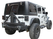Buy Now REAR BUMPER with tire rack for Jeep Wrangler JK (2007-2017) and upgrade car parts from SIR Tuning at the Best Price. Headlights, Tail lights, Bodykits, Navigations, body kit and more - Fast & Free Shipping within Europe, US & Worldwide.