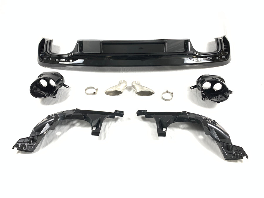Buy Now REAR DIFFUSER with EXHAUST TIPS for AUDI A4 B9.5 2021+ | RS4 STYLE and upgrade car parts from SIR Tuning at the Best Price. Headlights, Tail lights, Bodykits, Navigations, body kit and more - Fast & Free Shipping within Europe, US & Worldwide.