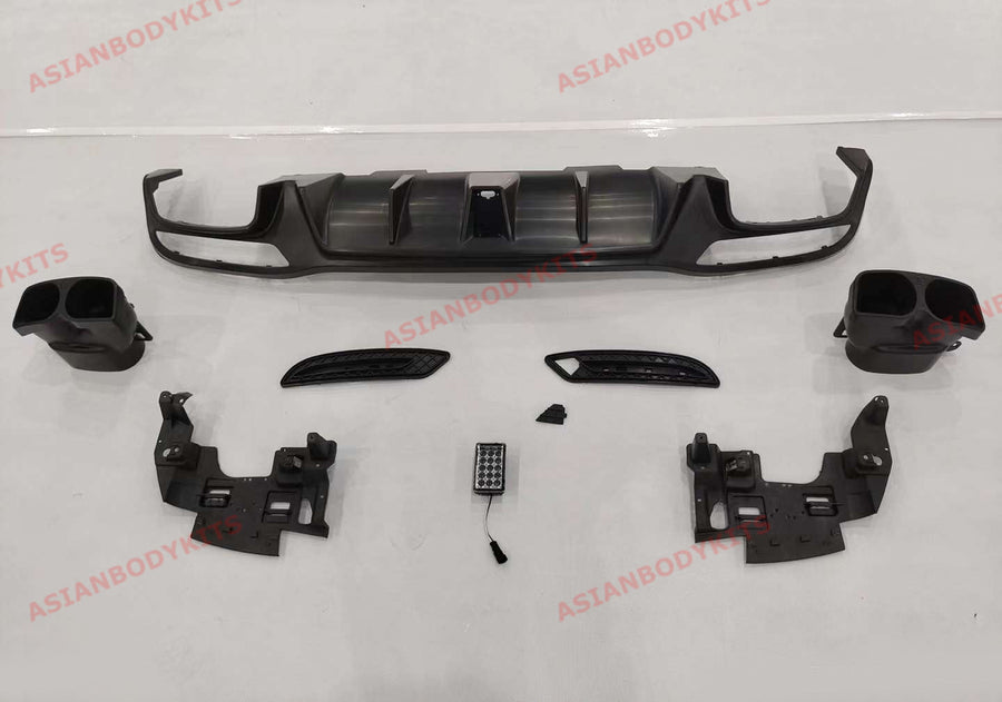 Buy Now Rear Diffuser with Exhaust Tips for Mercedes Benz GLS X166 AMG package 2015 - 19 and upgrade car parts from SIR Tuning at the Best Price. Headlights, Tail lights, Bodykits, Navigations, body kit and more - Fast & Free Shipping within Europe, US & Worldwide.