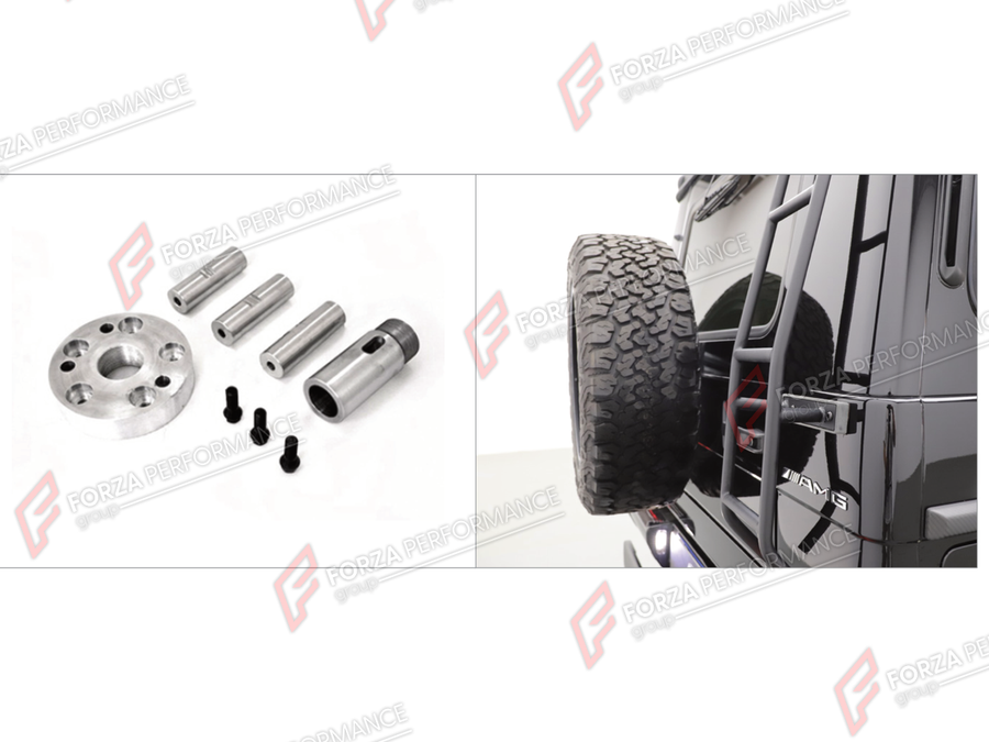 Buy Now SPARE WHEEL TIRE COVER CONVERSION BRACKET for MERCEDES-BENZ G-CLASS W463 2008 - 2018 and upgrade car parts from SIR Tuning at the Best Price. Headlights, Tail lights, Bodykits, Navigations, Body Kit and more - Fast & Free Shipping within Europe, US & Worldwide.