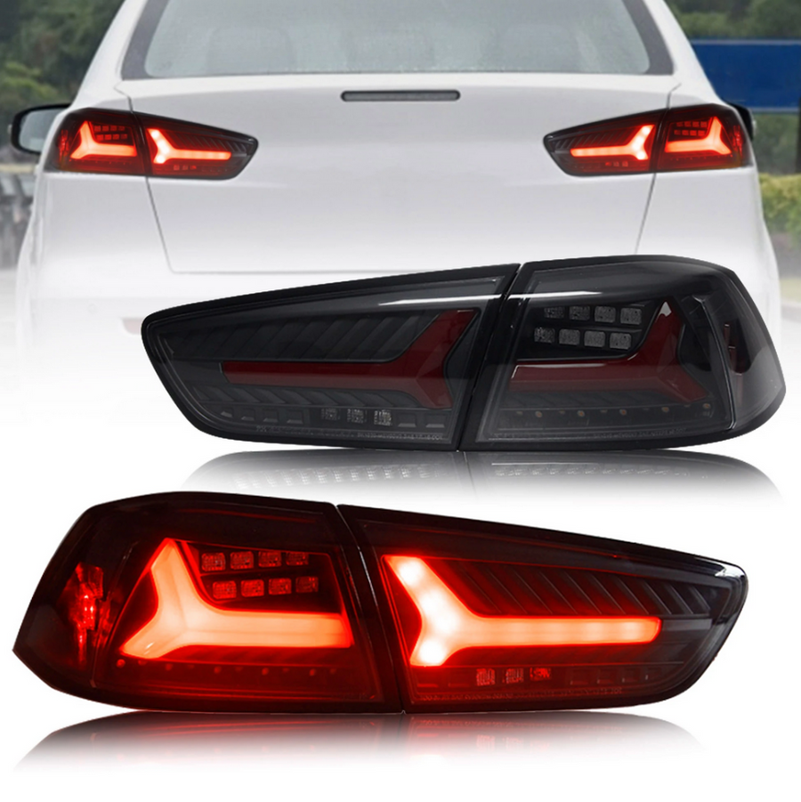 Buy Now Vland Carlamp LED Tail Lights For Mitsubishi Lancer EVO X 2008-2018 With Sequential Turn Signal and upgrade car parts from SIR Tuning at the Best Price. Headlights, Tail lights, Bodykits, Navigations, Tail lights and more - Fast & Free Shipping within Europe, US & Worldwide.