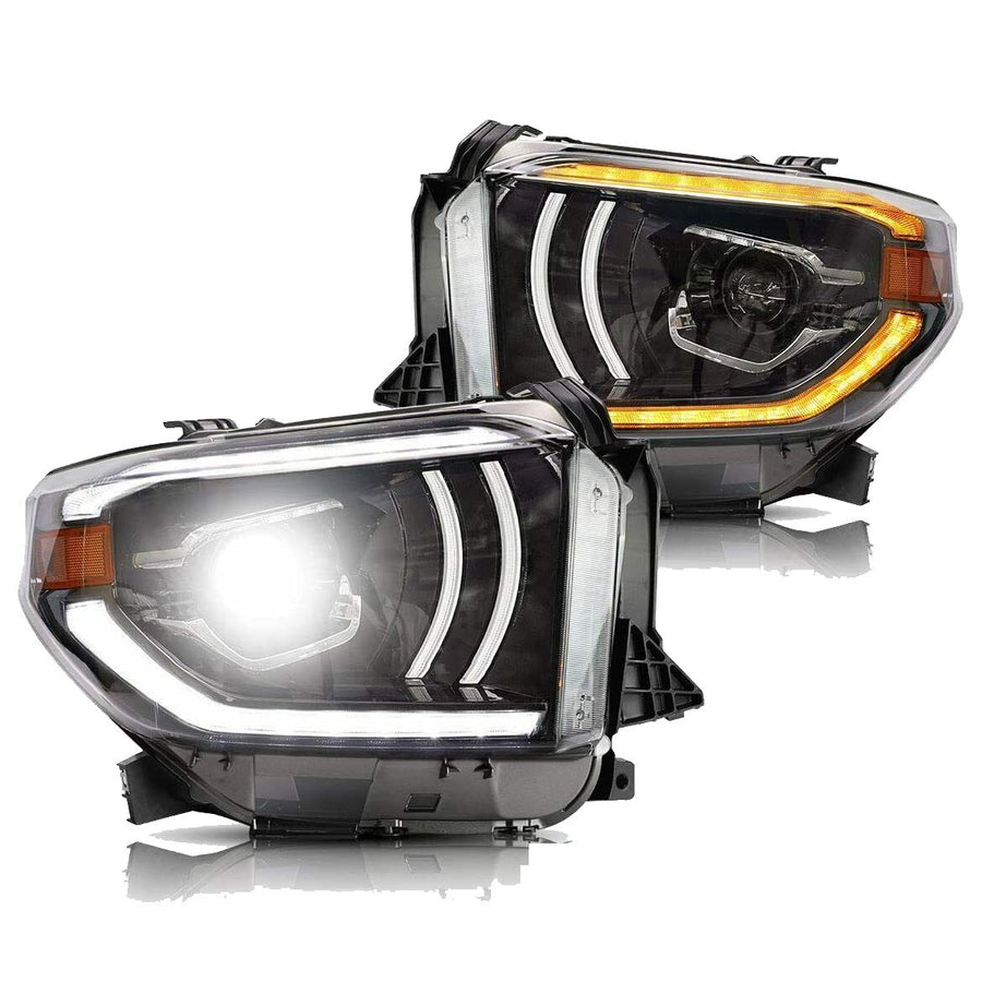 Buy Now Full Headlights for Toyota Tundra 2014 - 2018 (Black) and upgrade car parts from SIR Tuning at the Best Price. Headlights, Tail lights, Bodykits, Navigations, Automotive Headlight Assemblies and more - Fast & Free Shipping within Europe, US & Worldwide.