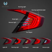 Buy Now 16-21 Honda Civic 10th Gen Sedan Vland LED Tail Lights with Amber Turn Signal and upgrade car parts from SIR Tuning at the Best Price. Headlights, Tail lights, Bodykits, Navigations, Tail lights and more - Fast & Free Shipping within Europe, US & Worldwide.