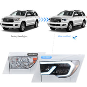 Buy Now 07-13 Toyota Tundra & 08-21 Toyota Sequoia Vland LED Reflection Bowl Headlights and upgrade car parts from SIR Tuning at the Best Price. Headlights, Tail lights, Bodykits, Navigations, Headlights and more - Fast & Free Shipping within Europe, US & Worldwide.