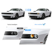 Buy Now 15-24 Dodge Challenger 3th Gen Facelifted Vland Dual Beam Projector HeadLights Black and upgrade car parts from SIR Tuning at the Best Price. Headlights, Tail lights, Bodykits, Navigations, Headlights and more - Fast & Free Shipping within Europe, US & Worldwide.