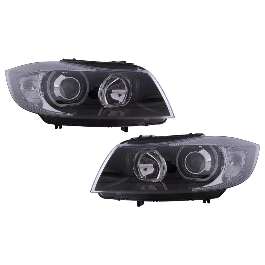 Angel Eyes Headlights suitable for BMW 3 Series E90 E91 (03.2005-2011) Black – product image 1