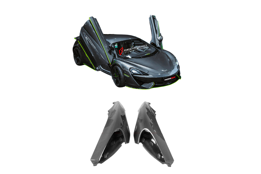 Buy Now AUTHENTIC DARWINPRO CARBON FRONT FENDERS for MCLAREN 540C 570S 600LT 2015 - 2021 and upgrade car parts from SIR Tuning at the Best Price. Headlights, Tail lights, Bodykits, Navigations, body kit and more - Fast & Free Shipping within Europe, US & Worldwide.