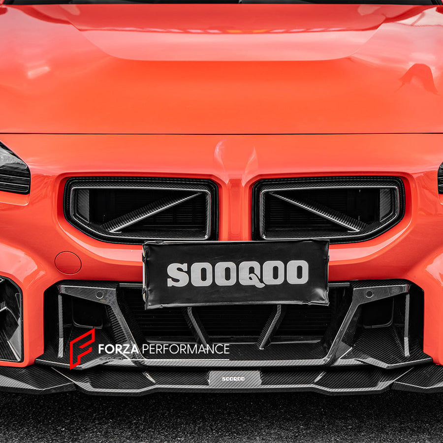 Buy Now AUTHENTIC SOOQOO CARBON FRONT BUMPER CENTER TRIM for BMW M2 G87 2023+ and upgrade car parts from SIR Tuning at the Best Price. Headlights, Tail lights, Bodykits, Navigations, Carbon body kit and more - Fast & Free Shipping within Europe, US & Worldwide.