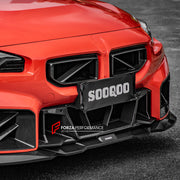 Buy Now AUTHENTIC SOOQOO CARBON FRONT BUMPER CENTER TRIM for BMW M2 G87 2023+ and upgrade car parts from SIR Tuning at the Best Price. Headlights, Tail lights, Bodykits, Navigations, Carbon body kit and more - Fast & Free Shipping within Europe, US & Worldwide.