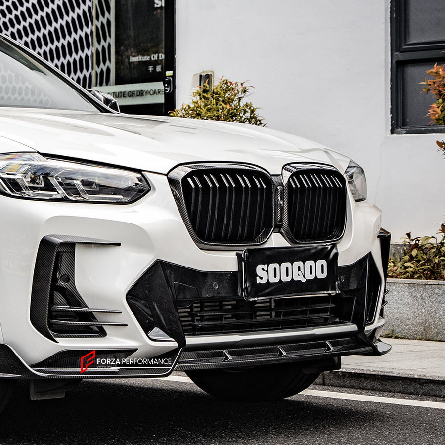 Buy Now AUTHENTIC SOOQOO CARBON FRONT LIP for BMW X3 G01 LCI 2022-2023 BMW X4 G02 LCI 2022+ and upgrade car parts from SIR Tuning at the Best Price. Headlights, Tail lights, Bodykits, Navigations, body kit and more - Fast & Free Shipping within Europe, US & Worldwide.
