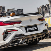 Buy Now AUTHENTIC SOOQOO CARBON REAR BUMPER CANARDS for BMW 8 SERIES G14 G15 G16 2018+ and upgrade car parts from SIR Tuning at the Best Price. Headlights, Tail lights, Bodykits, Navigations, body kit and more - Fast & Free Shipping within Europe, US & Worldwide.