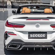 Buy Now AUTHENTIC SOOQOO CARBON REAR BUMPER CANARDS for BMW 8 SERIES G14 G15 G16 2018+ and upgrade car parts from SIR Tuning at the Best Price. Headlights, Tail lights, Bodykits, Navigations, body kit and more - Fast & Free Shipping within Europe, US & Worldwide.