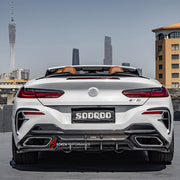 Buy Now AUTHENTIC SOOQOO CARBON REAR DIFFUSER for BMW 8 SERIES G14 G15 CONVERTIBLE CABRIOLET CABRIO COUPE 2018+ and upgrade car parts from SIR Tuning at the Best Price. Headlights, Tail lights, Bodykits, Navigations, body kit and more - Fast & Free Shipping within Europe, US & Worldwide.