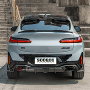 Buy Now AUTHENTIC SOOQOO CARBON REAR DIFFUSER with BREAK LIGHT for BMW X4 G02 LCI 2022+ and upgrade car parts from SIR Tuning at the Best Price. Headlights, Tail lights, Bodykits, Navigations, body kit and more - Fast & Free Shipping within Europe, US & Worldwide.