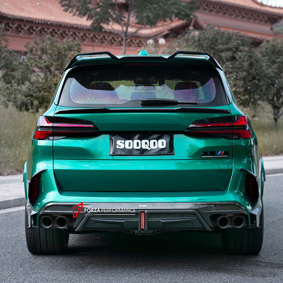 Buy Now AUTHENTIC SOOQOO CARBON REAR DIFFUSER with BRAKE LIGHT for BMW X5M F95 LCI 2023+ and upgrade car parts from SIR Tuning at the Best Price. Headlights, Tail lights, Bodykits, Navigations, body kit and more - Fast & Free Shipping within Europe, US & Worldwide.